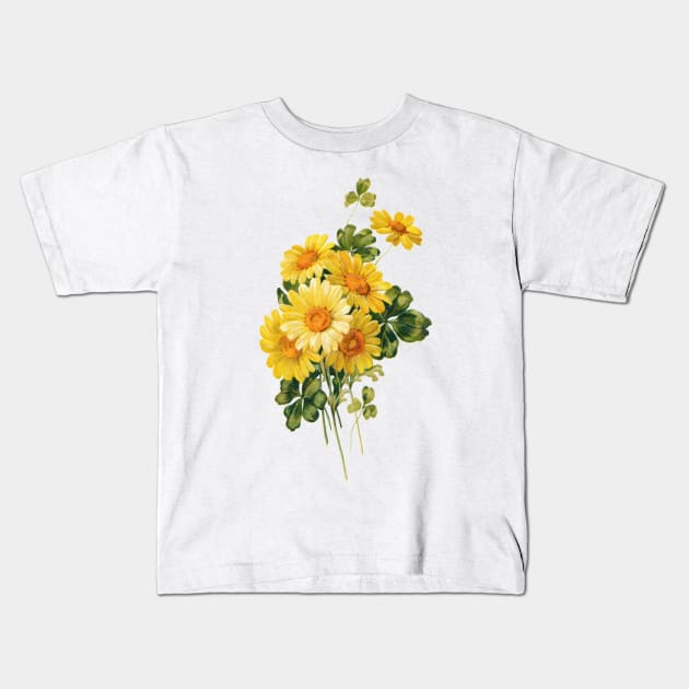 Yellow Daisies Kids T-Shirt by NEILBAYLIS